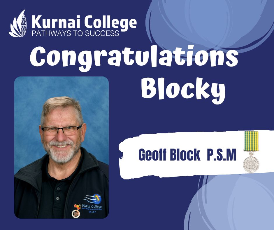 Kurnai Congratulates Geoff Block PSM